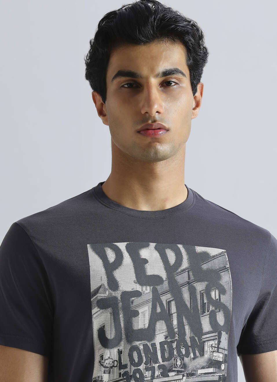 Grey Graphic Print Short Sleeve T-shirt, , large image number 4