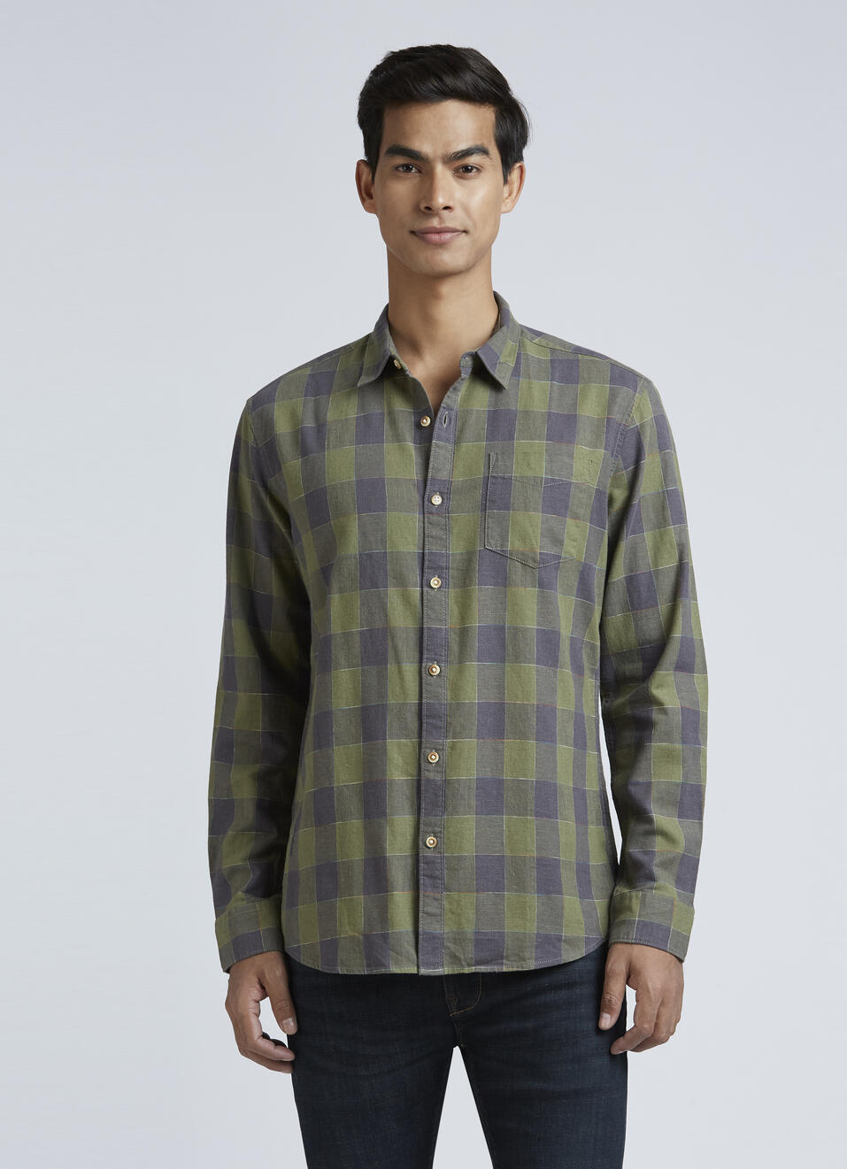 Green Check Full Sleeve Shirt, , large image number 1