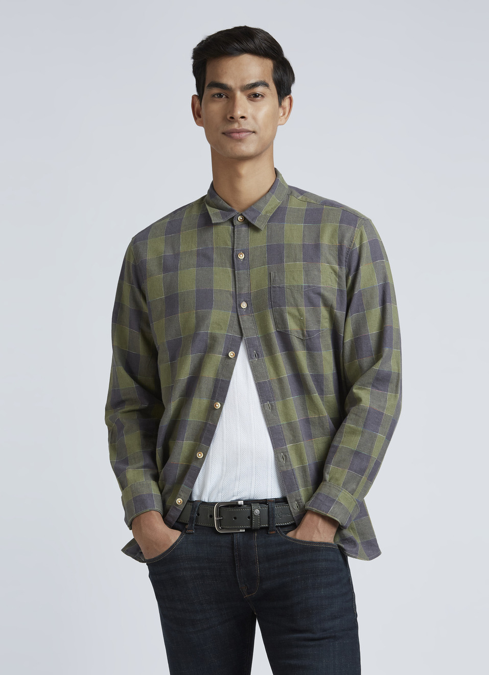 Green Check Full Sleeve Shirt, , large image number 0