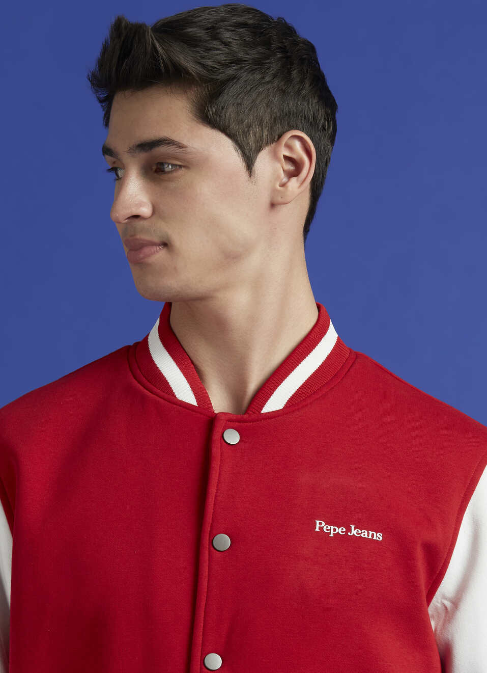 Red Baseball Neck Full Sleeve Jacket, , large image number 4