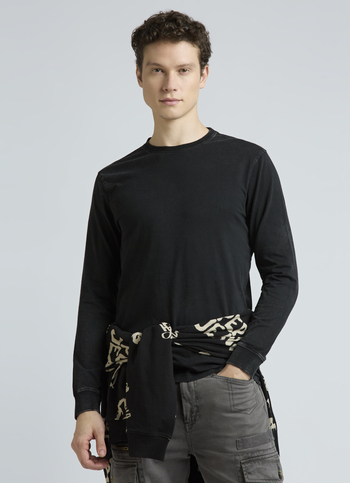Black Solid Full Sleeves T-shirt