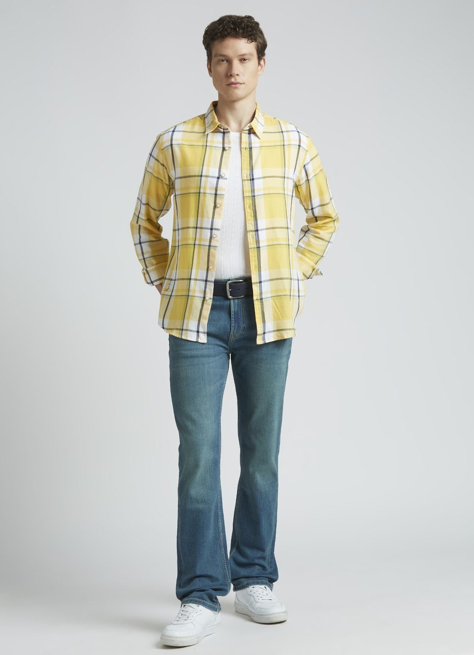 Yellow Checks Full Sleeve Shirt, , large image number 5