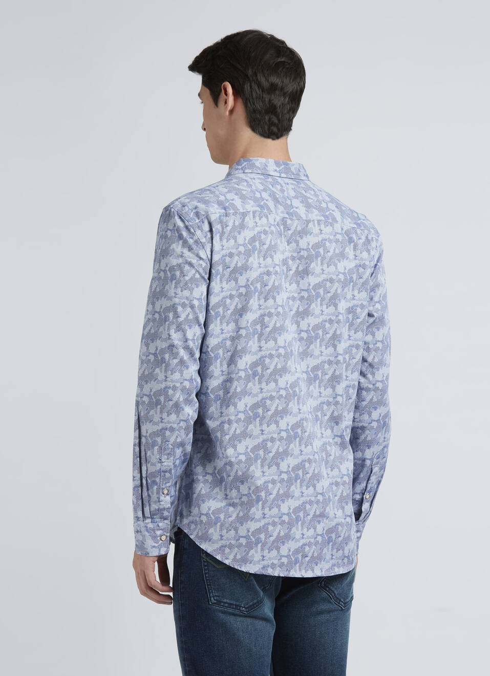 Blue Printed Full Sleeve Shirt, , large image number 2