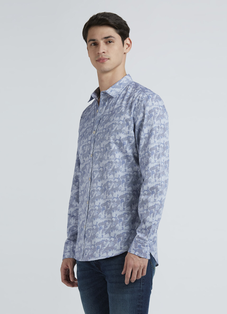 Blue Printed Full Sleeve Shirt, , large image number 3
