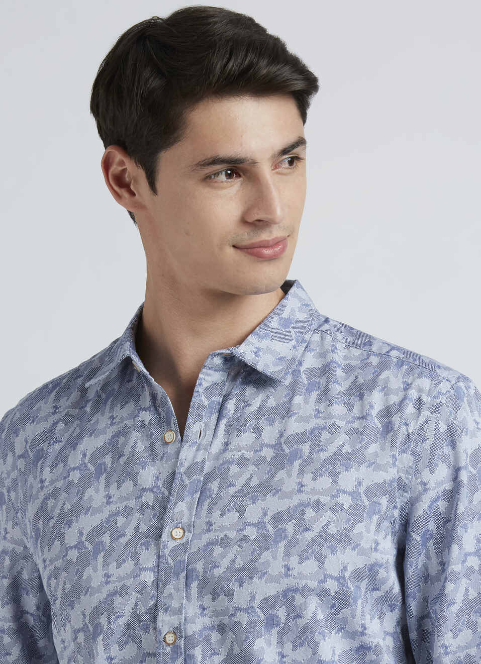 Blue Printed Full Sleeve Shirt, , large image number 4