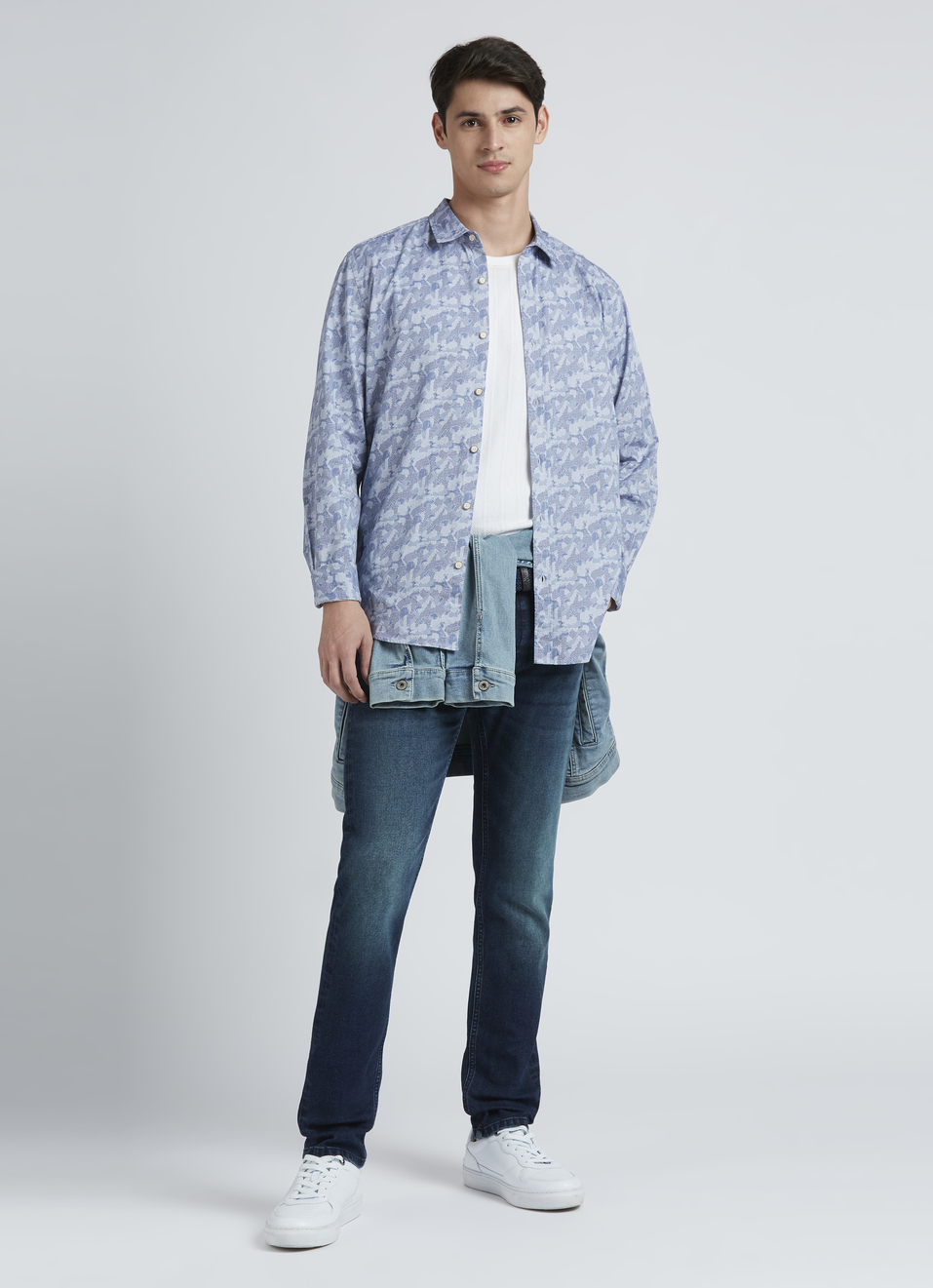 Blue Printed Full Sleeve Shirt, , large image number 5