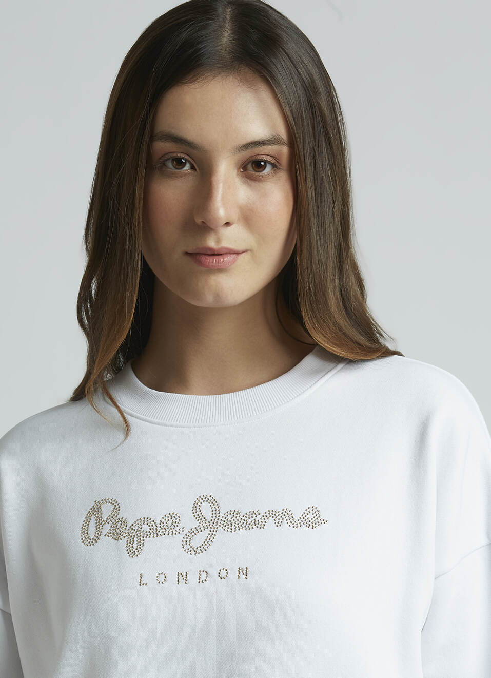 White Embellished Oversized Sweatshirt, , large image number 4