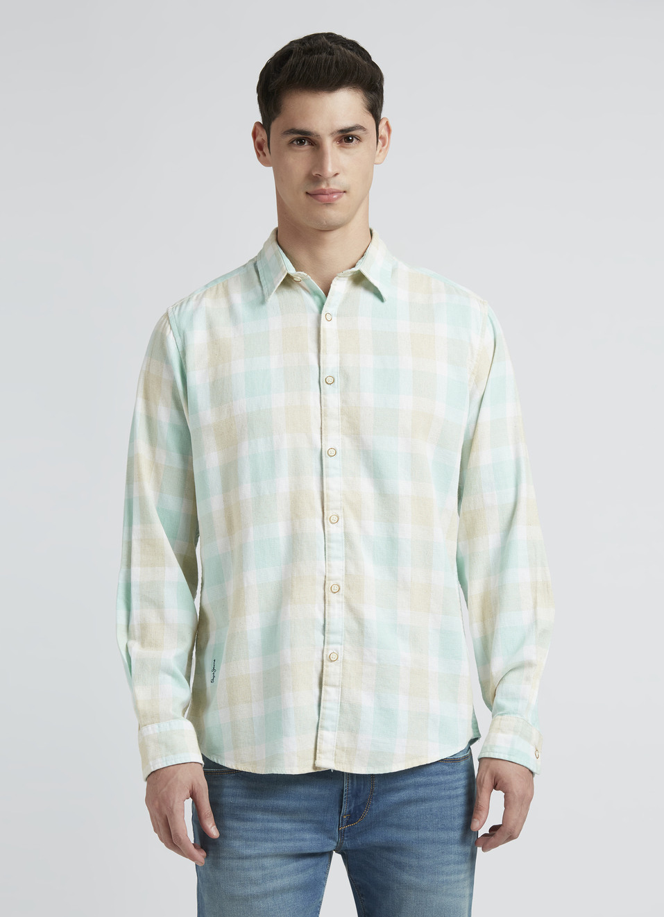 Blue Check Full Sleeve Shirt, , large image number 1