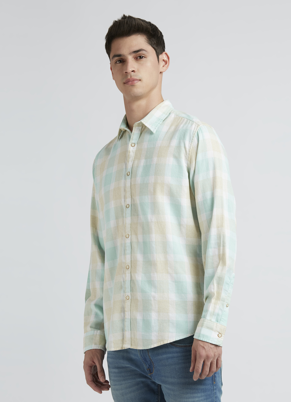Blue Check Full Sleeve Shirt, , large image number 3