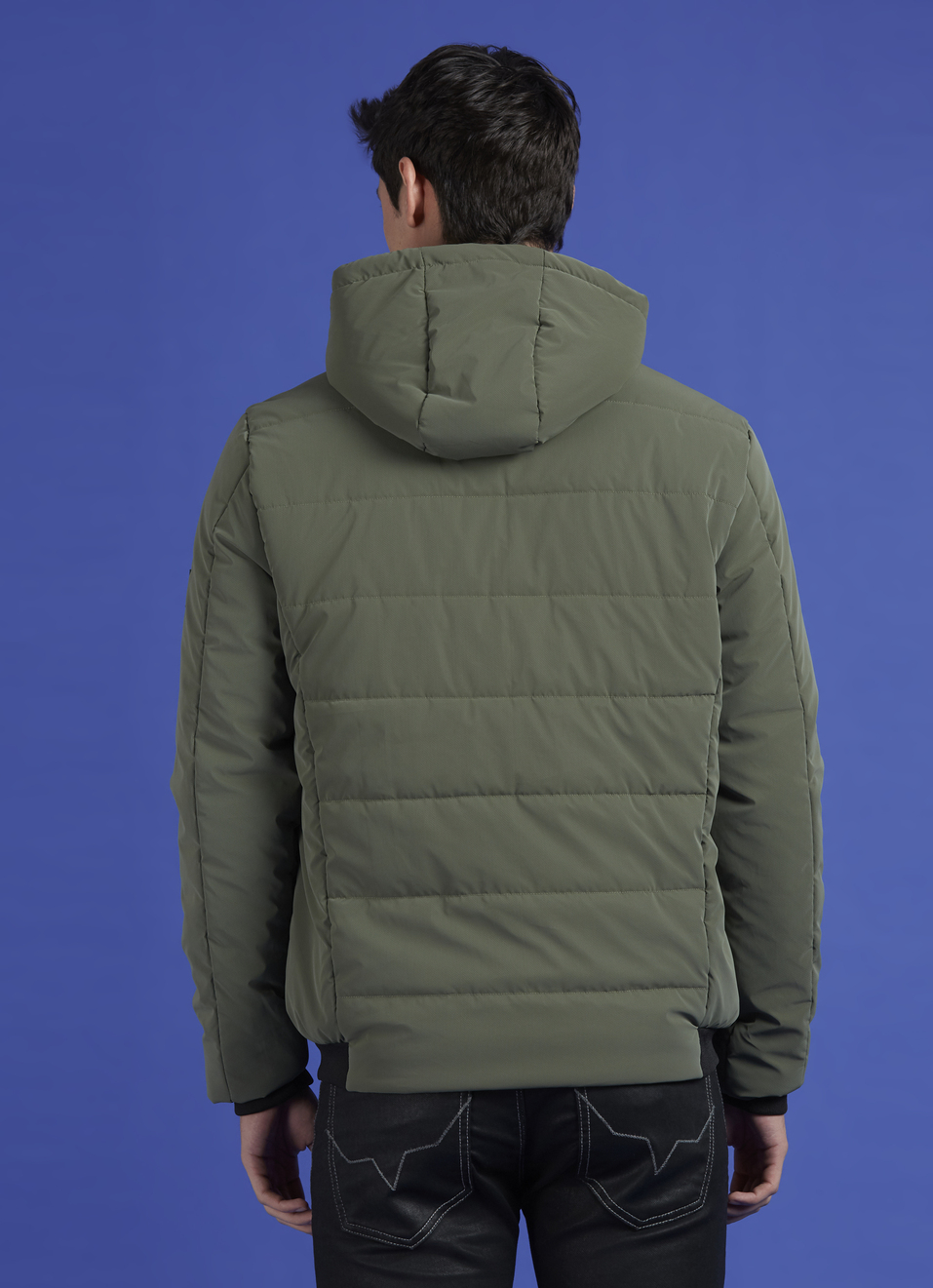 Olive Full Sleeve Hooded Jacket, , large image number 2