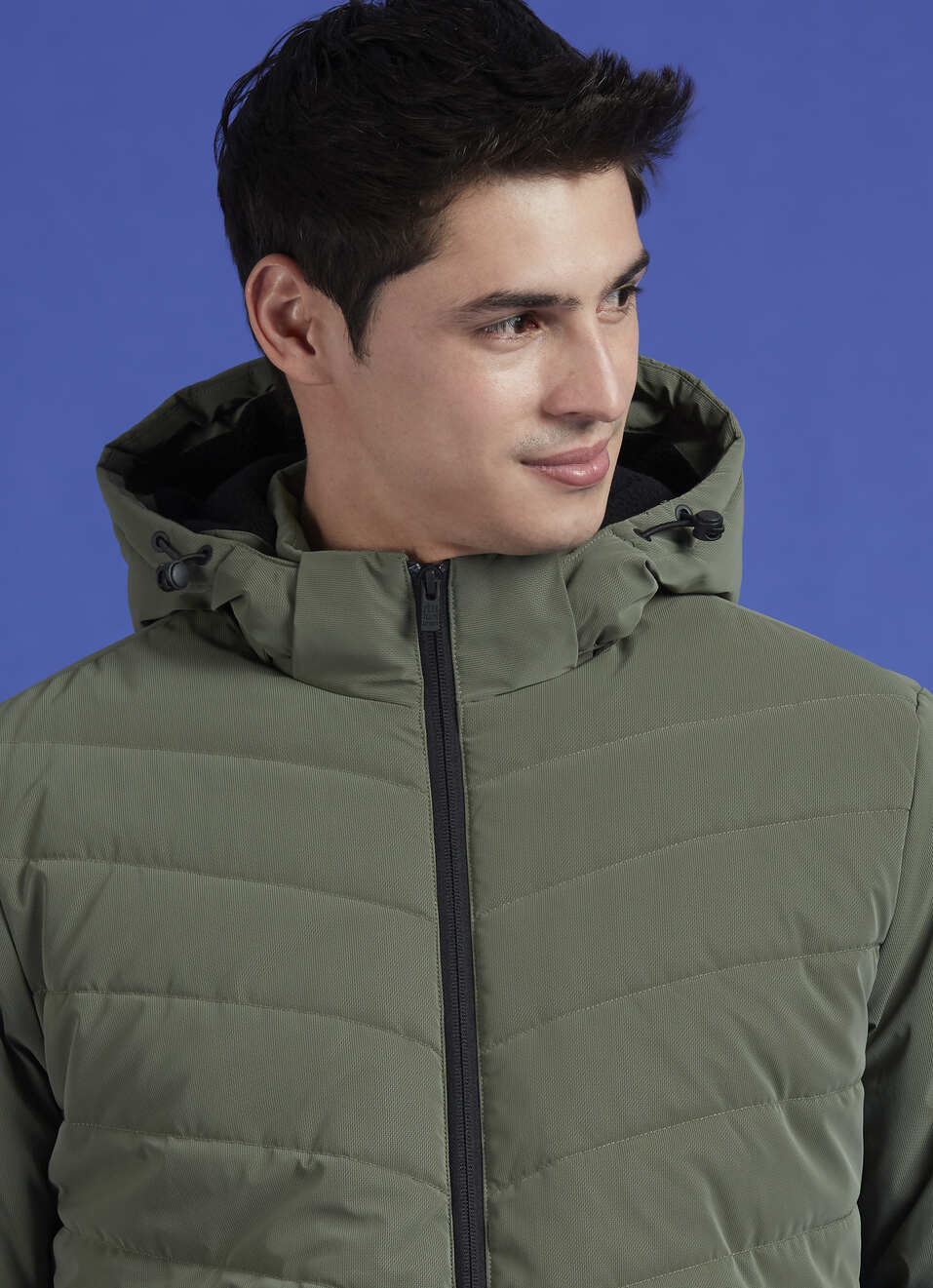 Olive Full Sleeve Hooded Jacket, , large image number 4