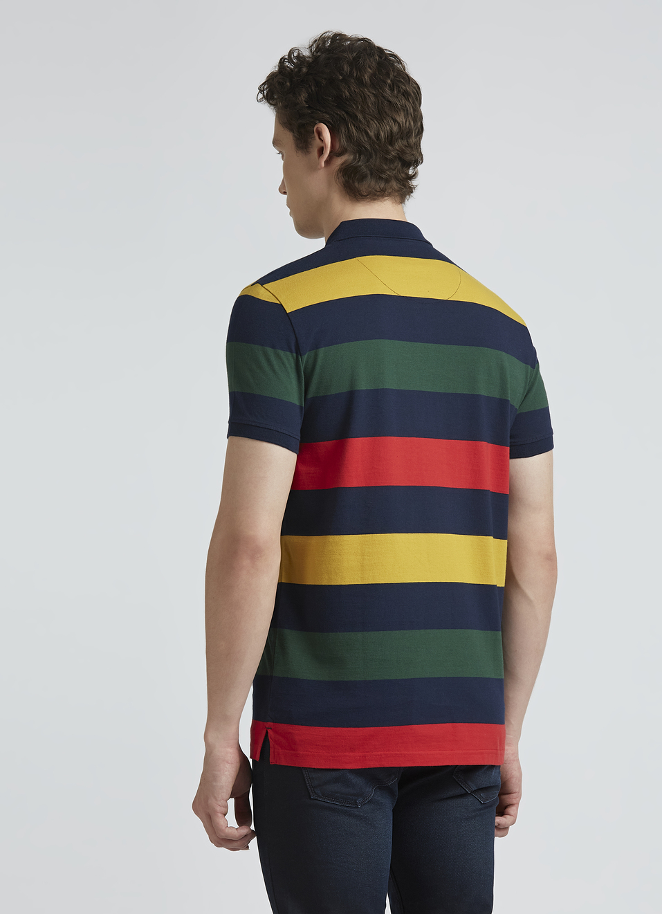 Navy Stripes Short Sleeve Polo, , large image number 2