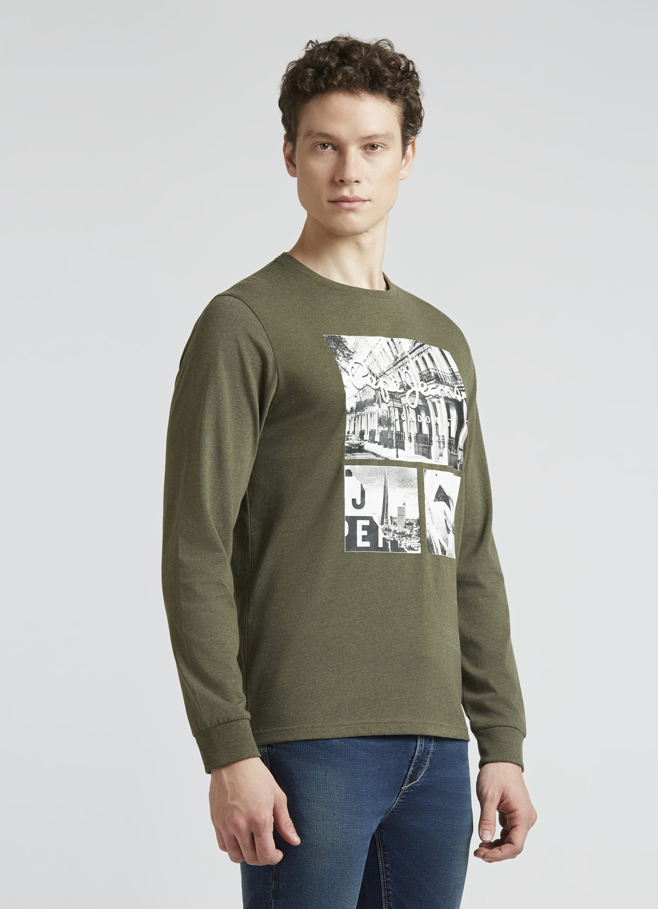 Green Graphic Print Full Sleeve T-shirt, , large image number 3