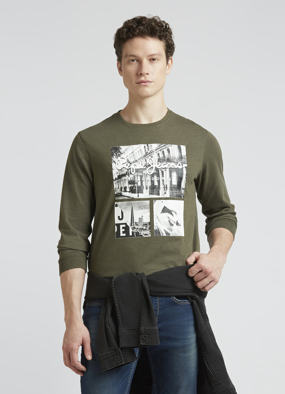 Green Graphic Print Full Sleeve T-shirt, , large image number 0