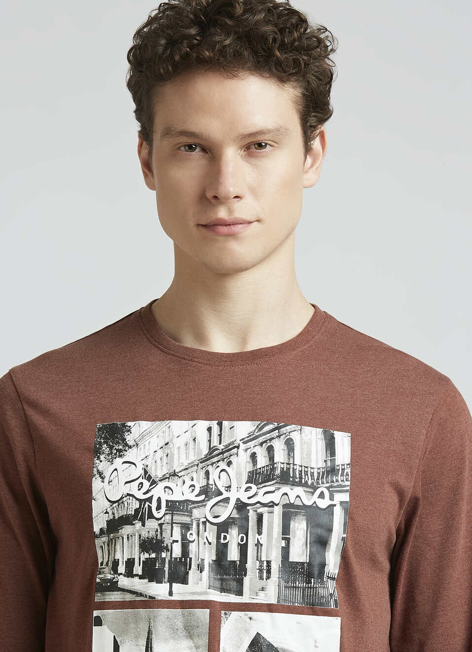 Brown Graphic Print Full Sleeve T-shirt, , large image number 4