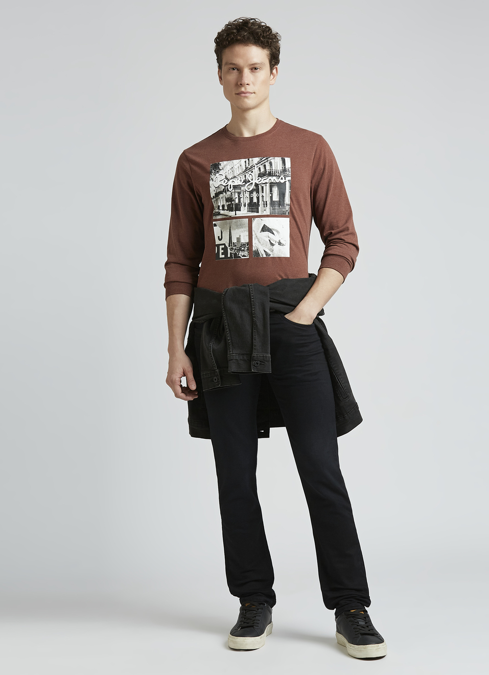 Brown Graphic Print Full Sleeve T-shirt, , large image number 5