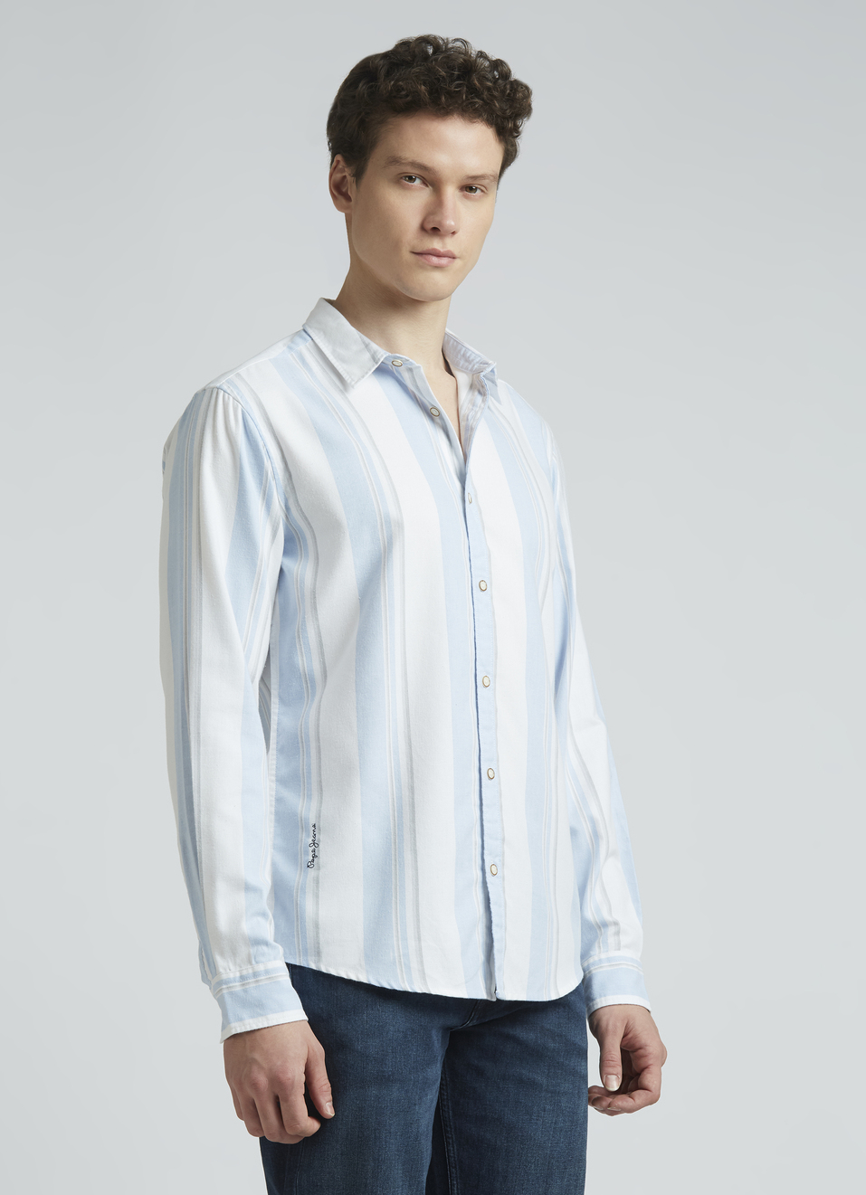 Blue Pastel Stripes Full Sleeve Shirt, , large image number 3