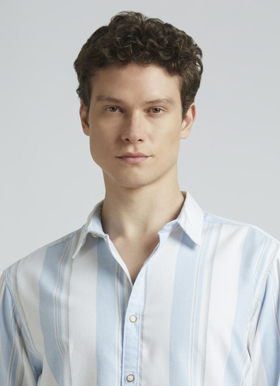 Blue Pastel Stripes Full Sleeve Shirt, , large image number 4