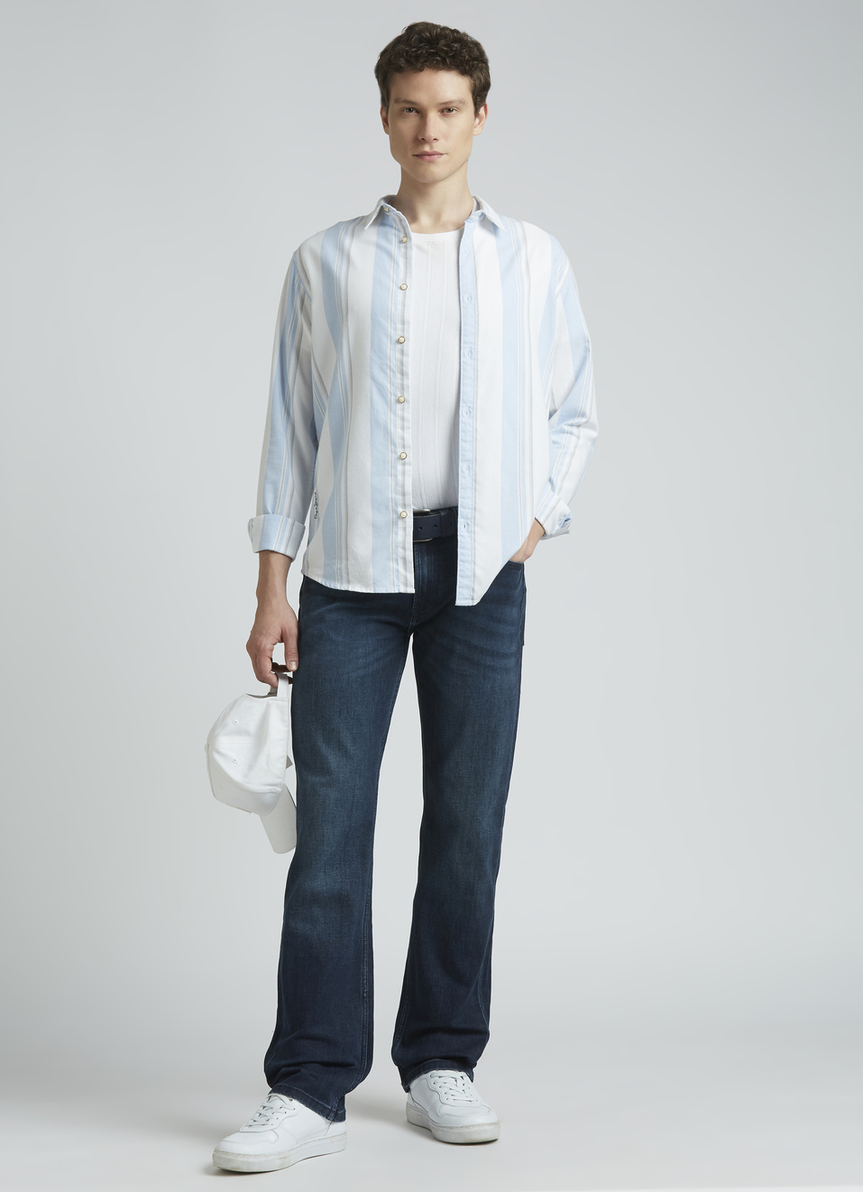 Blue Pastel Stripes Full Sleeve Shirt, , large image number 5