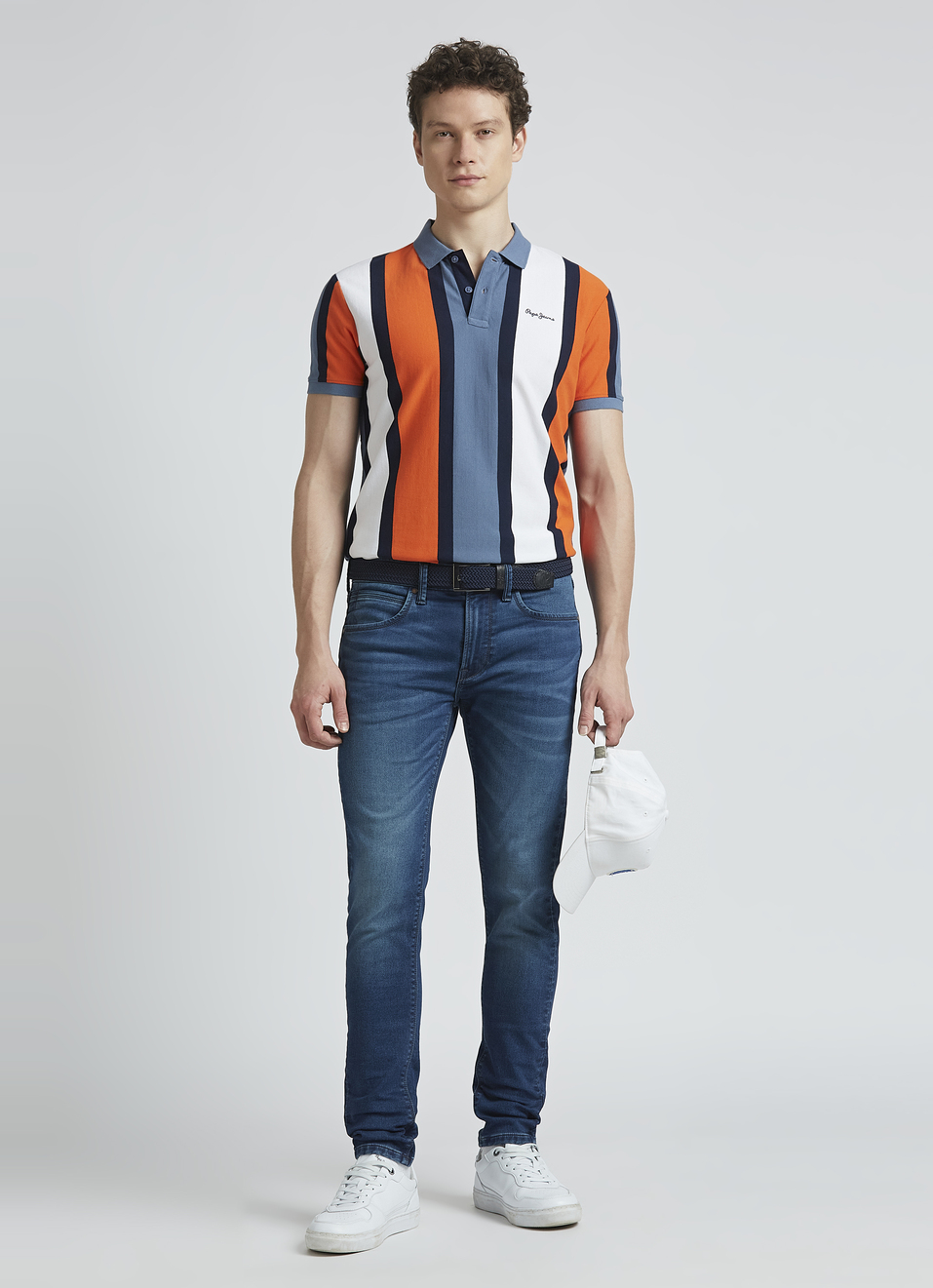 Orange Stripes Short Sleeve Polo, , large image number 5