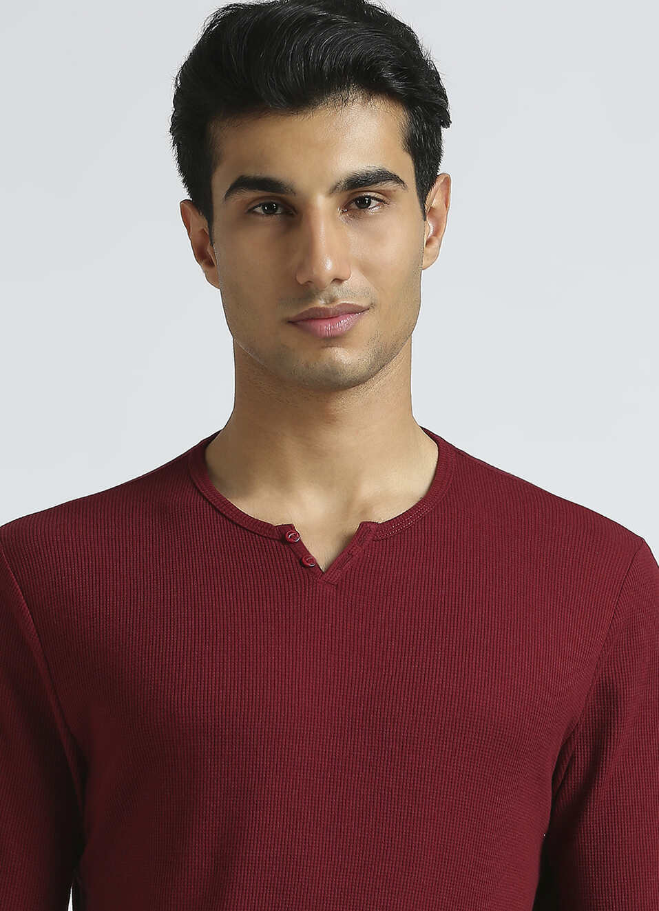 Burgundy Waffle Jersey Full Sleeve T-shirt, , large image number 4