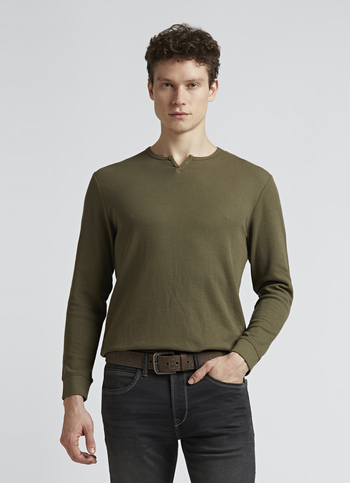 Green Waffle Jersey Full Sleeve T-shirt