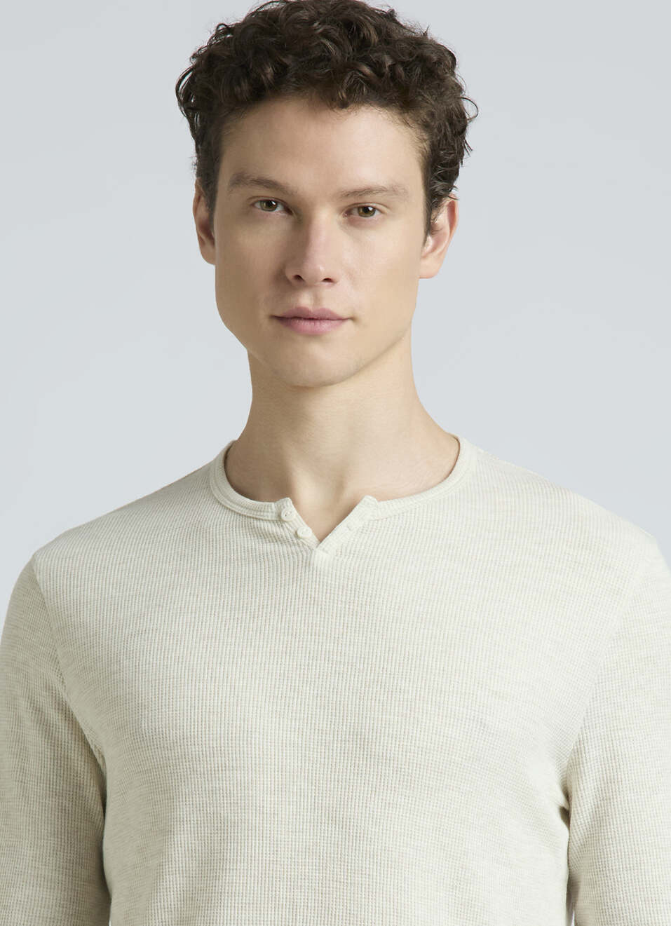 Ecru Waffle Jersey Full Sleeve T-shirt, , large image number 4