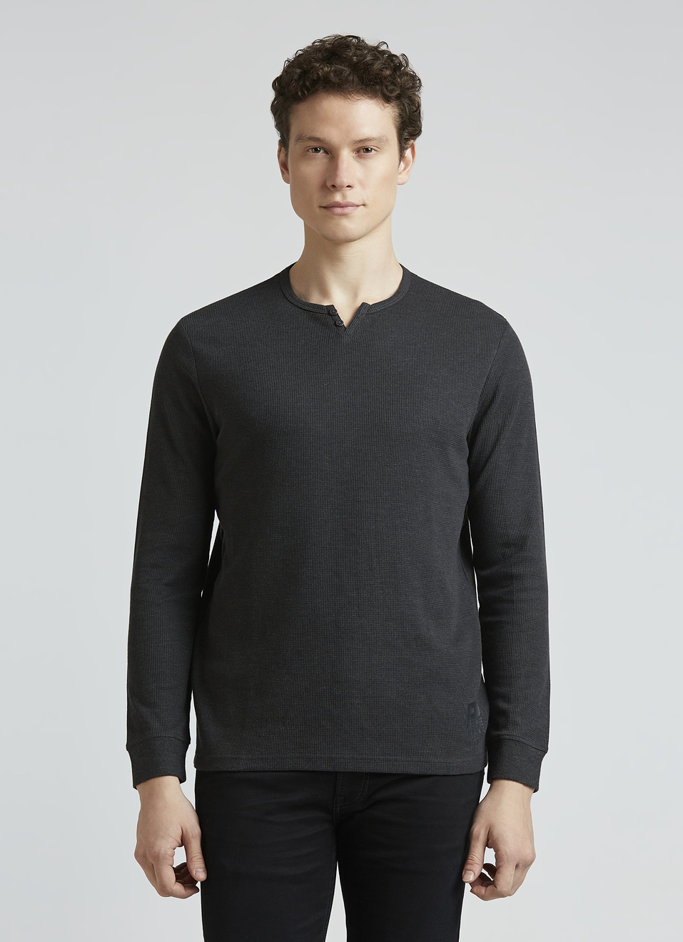 Grey Waffle Jersey Full Sleeve T-shirt, , large image number 1