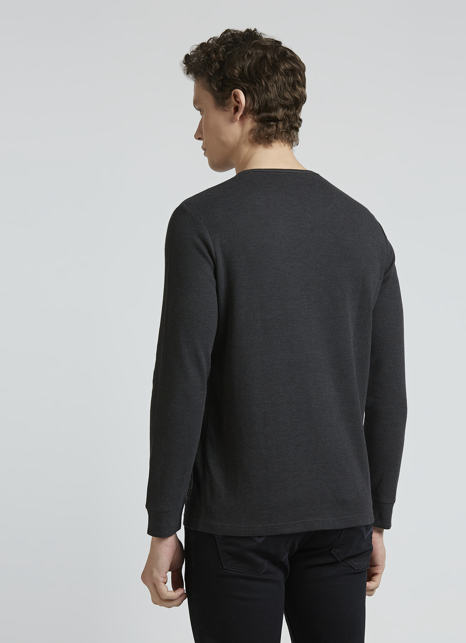 Grey Waffle Jersey Full Sleeve T-shirt, , large image number 2