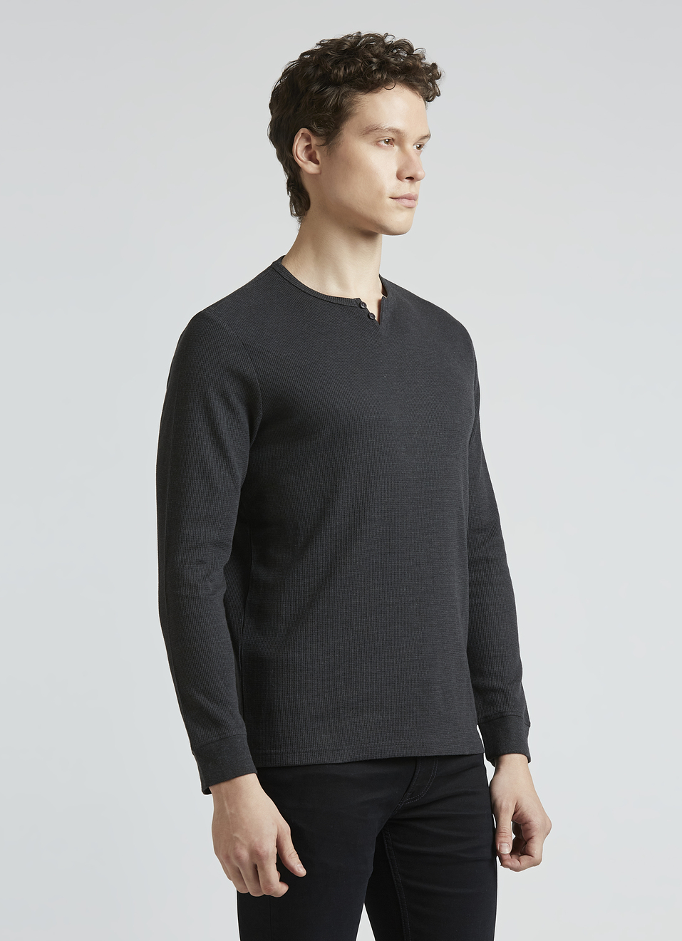 Grey Waffle Jersey Full Sleeve T-shirt, , large image number 3