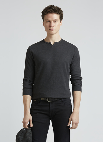 Grey Waffle Jersey Full Sleeve T-shirt