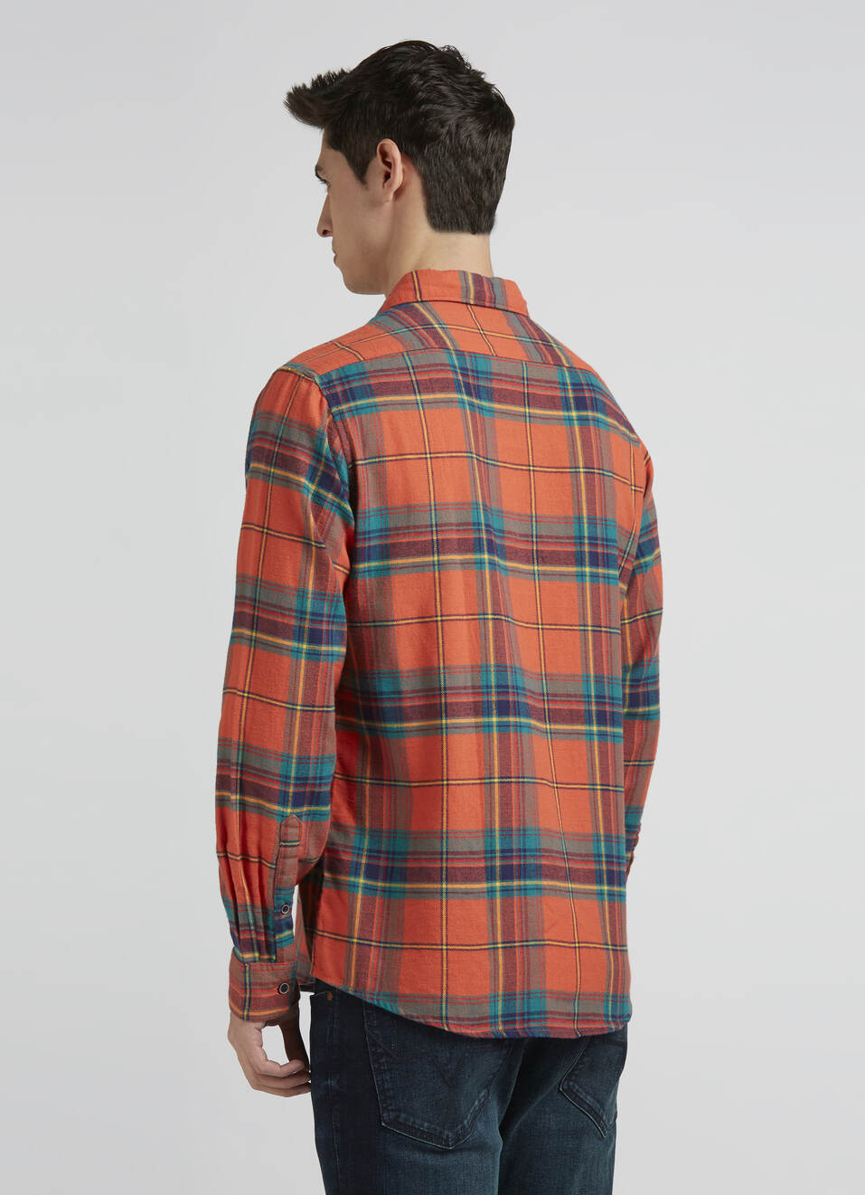 Orange Check Full Sleeve Shirt, , large image number 2