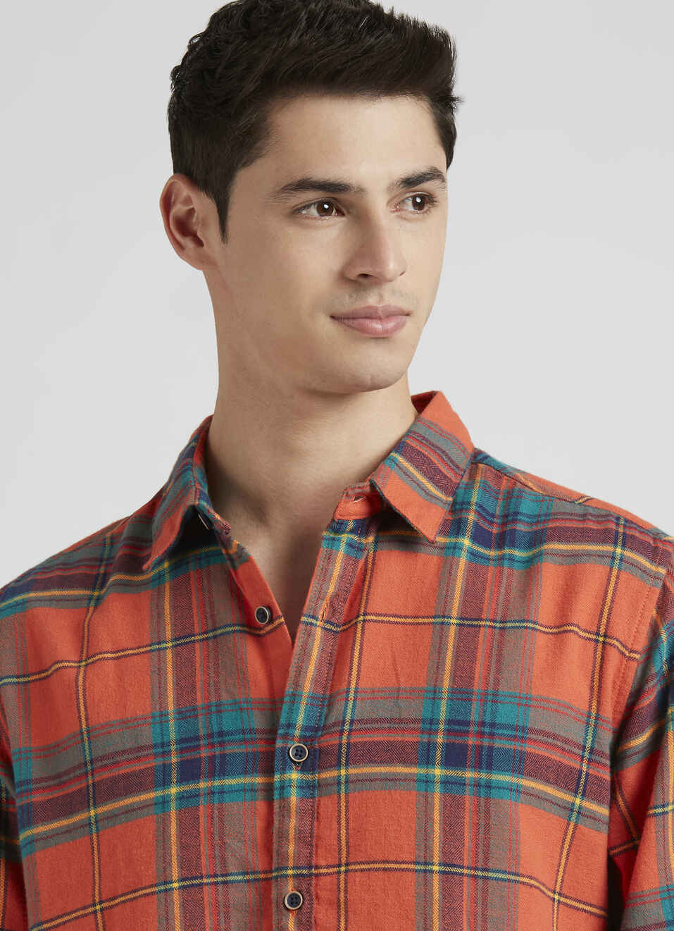 Orange Check Full Sleeve Shirt, , large image number 4