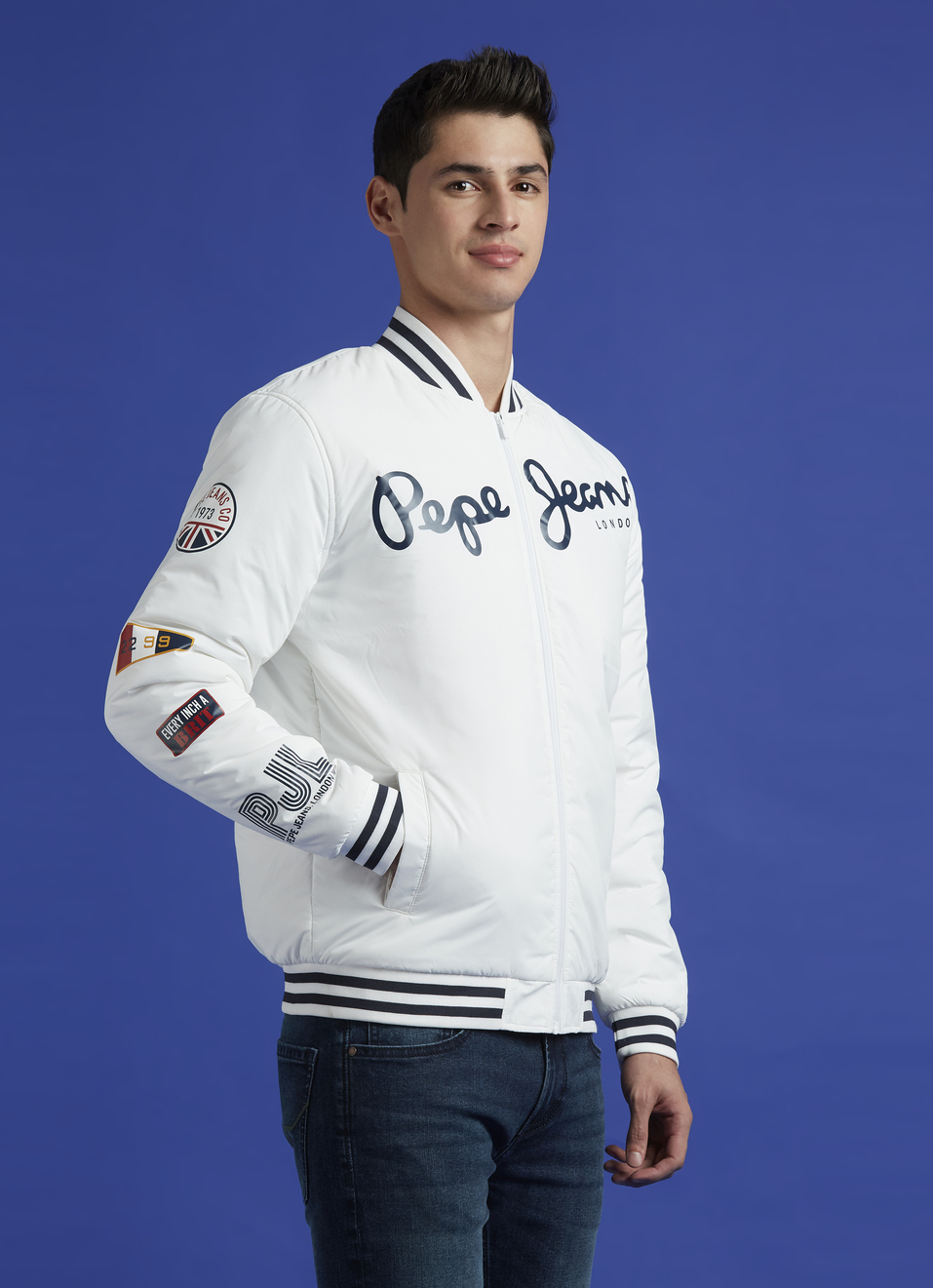White Full Sleeve Varsity Jacket, , large image number 3