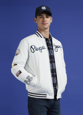White Full Sleeve Varsity Jacket