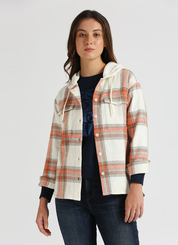 Orange Check Full Sleeve Shirt