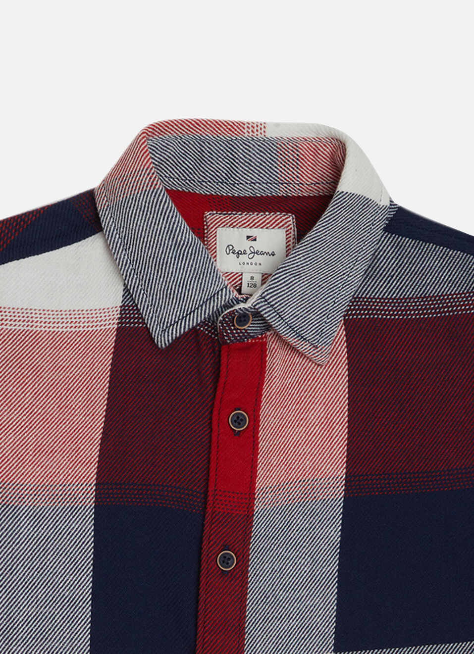 Boys Red Colour Block Check Full Sleeve Shirt, , large image number 2