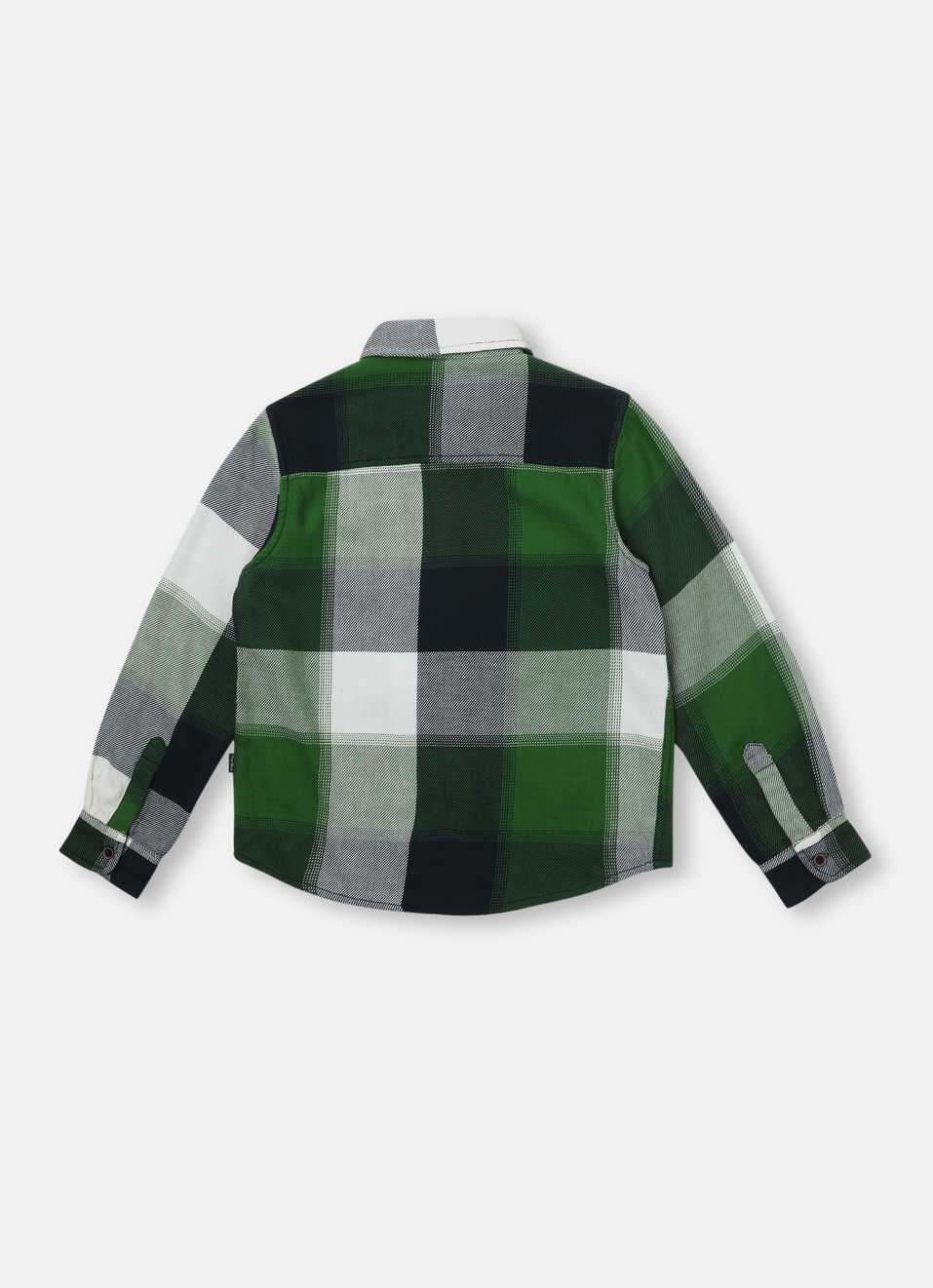 Boys Green Colour Block Check Full Sleeve Shirt, , large image number 1