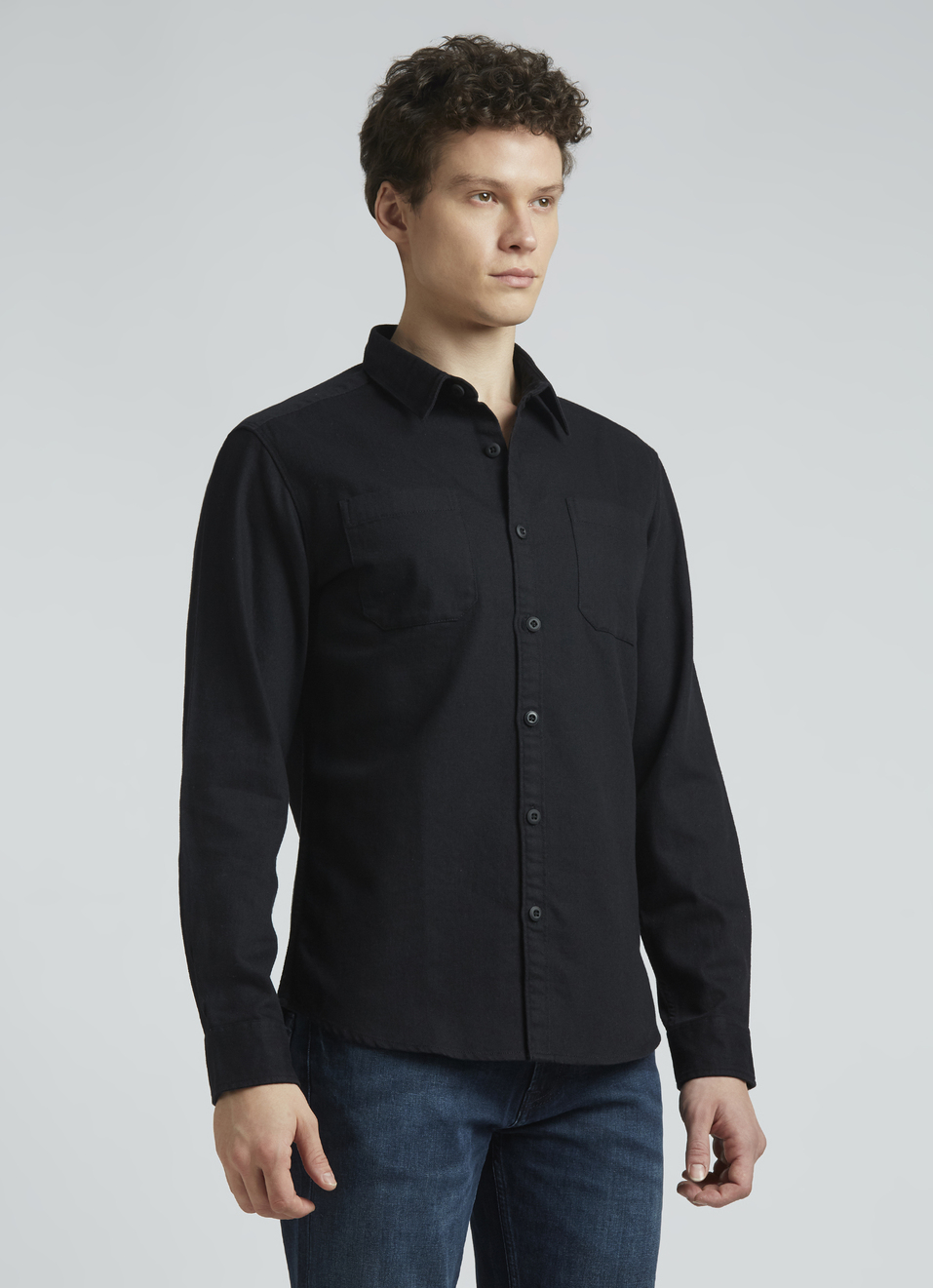 Double Pocket Black Full Sleeve Shirt, , large image number 3