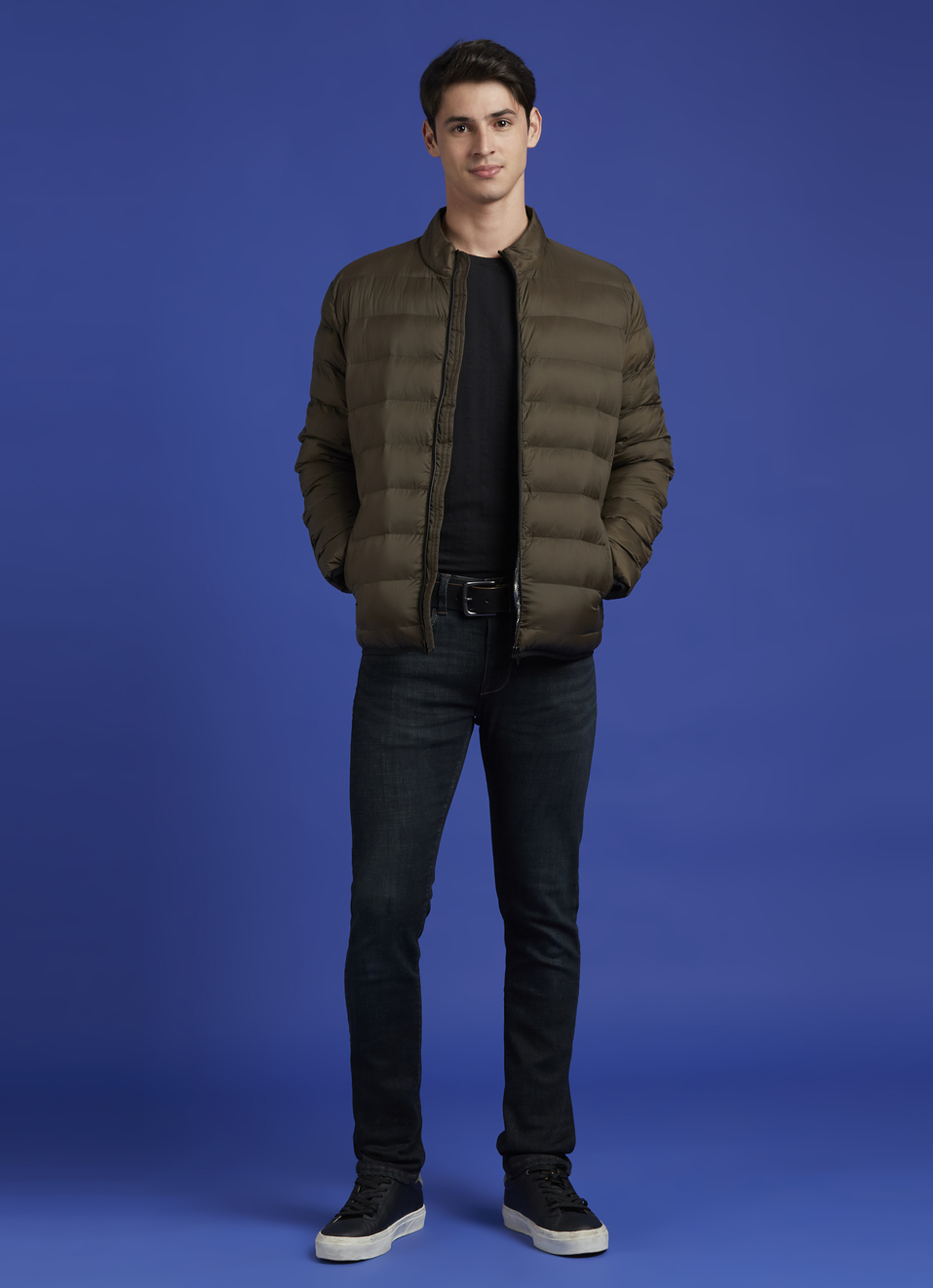 Olive Full Sleeve Puffer Jacket, , large image number 5