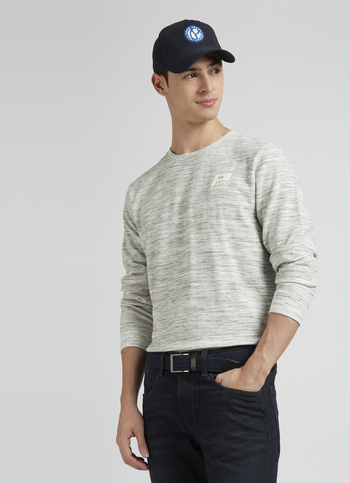 Ecru Full Sleeve Ottoman Sweatshirt