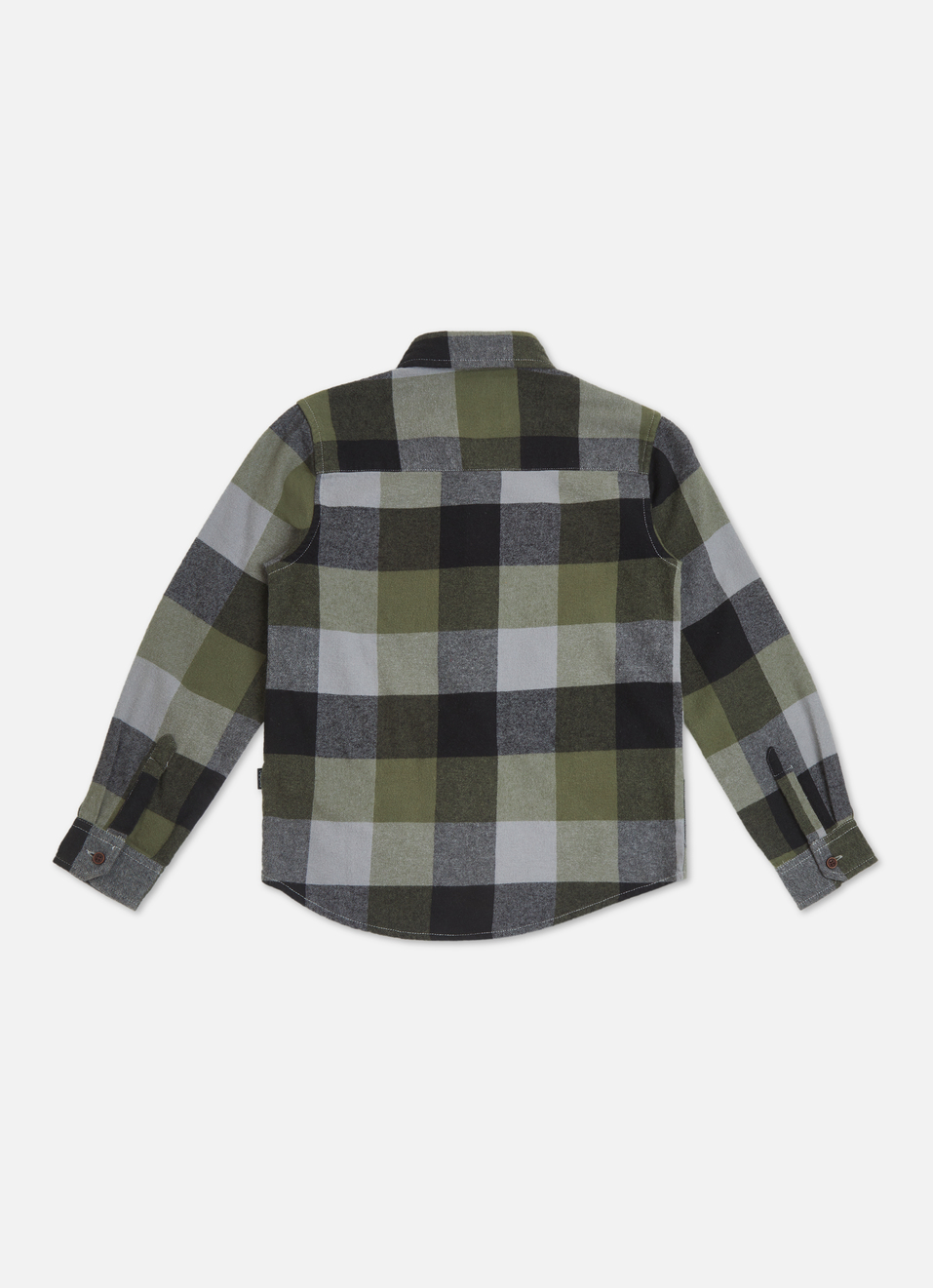 Boys Olive Check Full Sleeve Shirt, , large image number 1