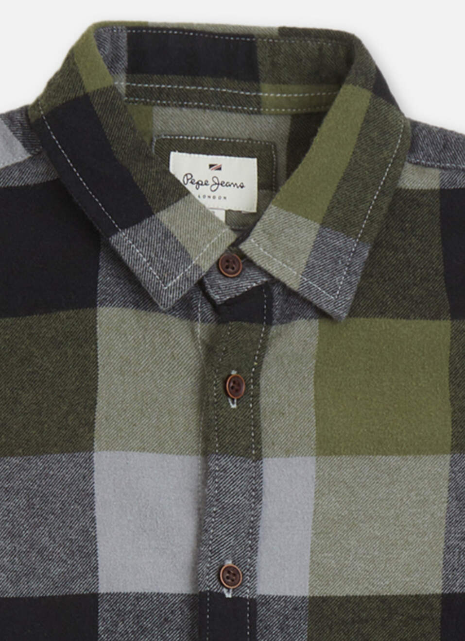 Boys Olive Check Full Sleeve Shirt, , large image number 2