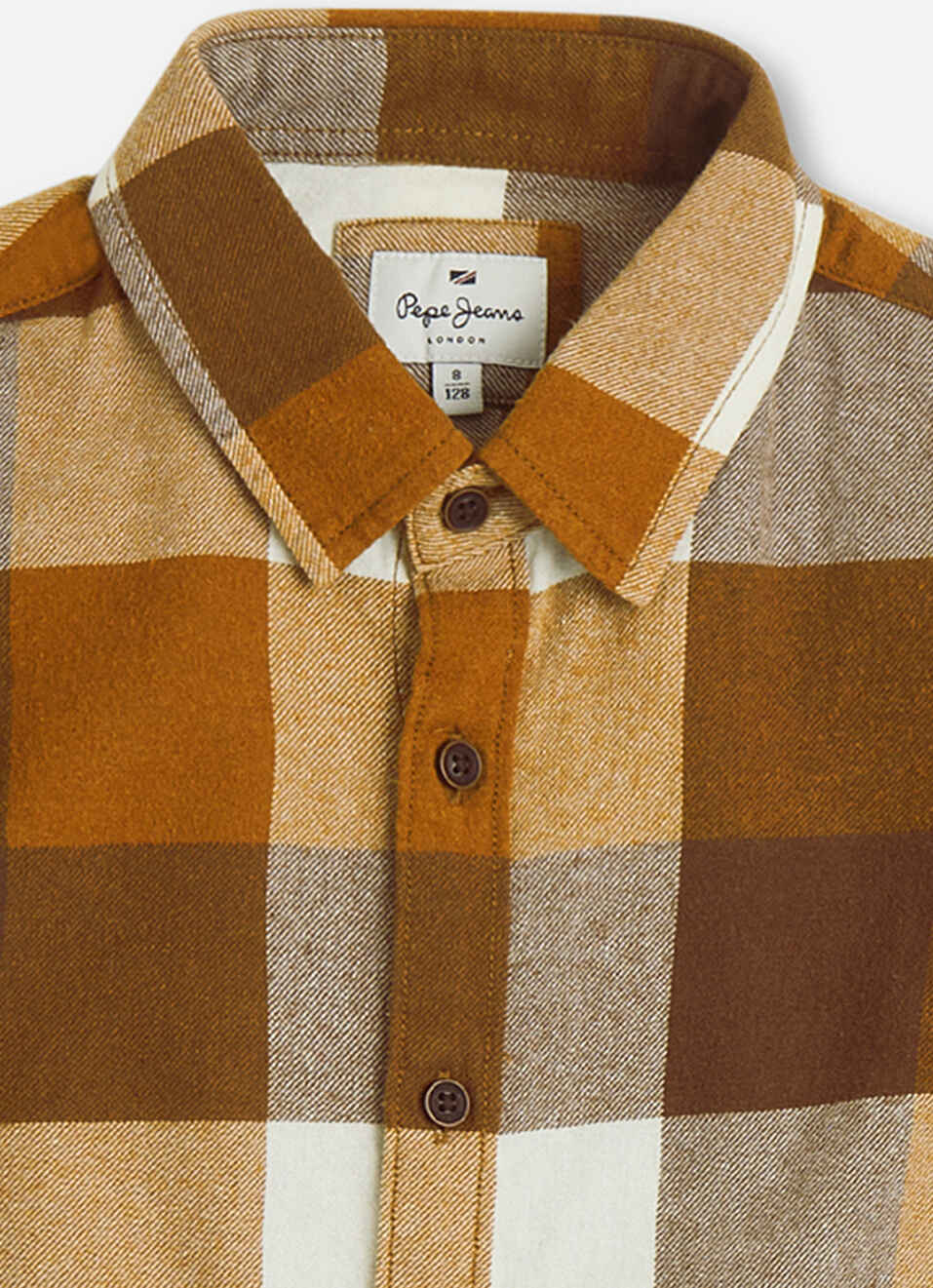 Boys Brown Check Full Sleeve Shirt, , large image number 2