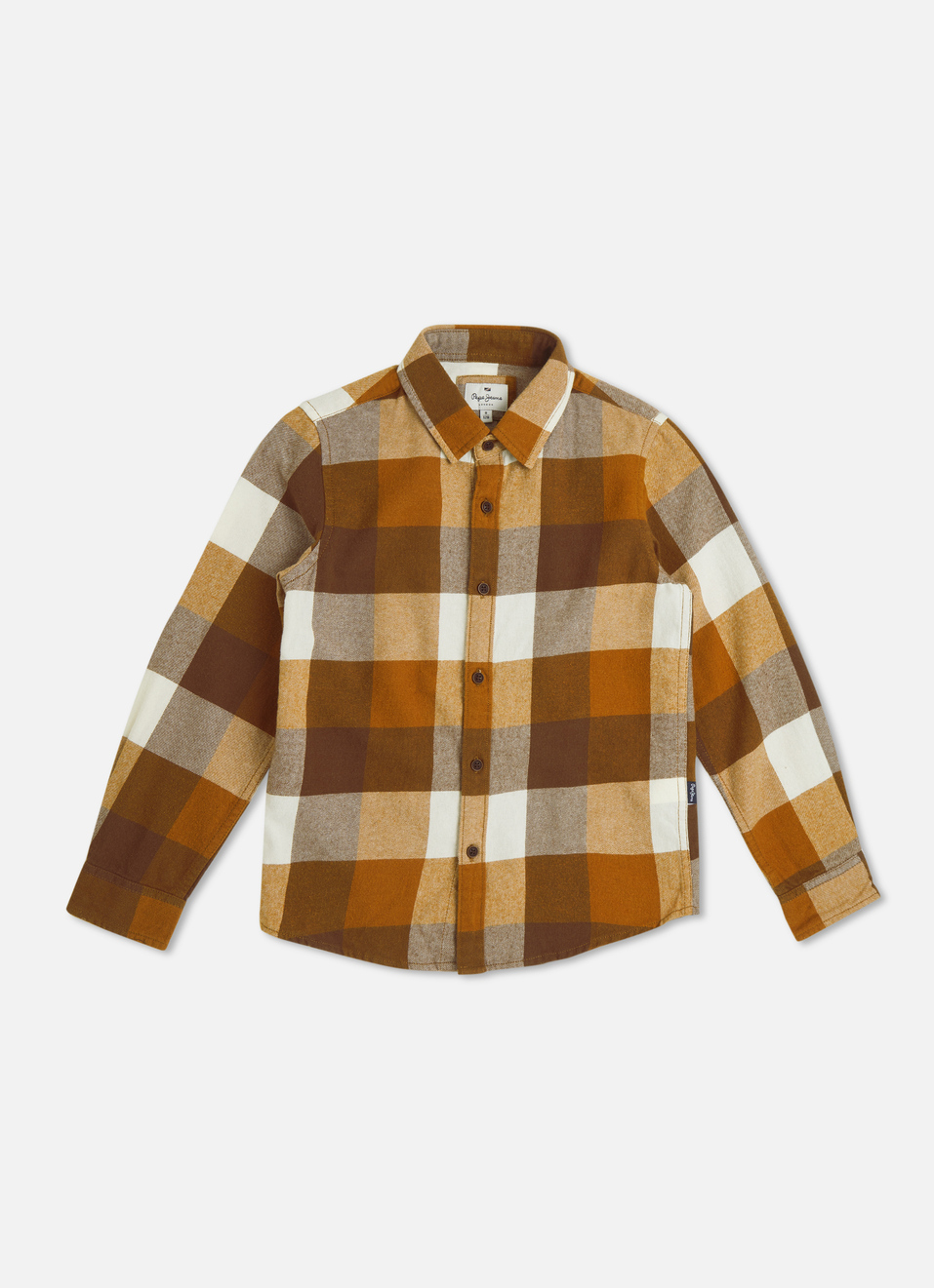 Boys Brown Check Full Sleeve Shirt, , large image number 0