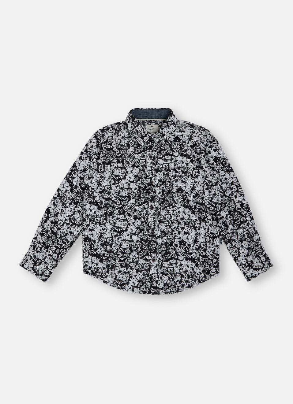 Boys Navy Printed Full Sleeve Shirt, , large image number 0