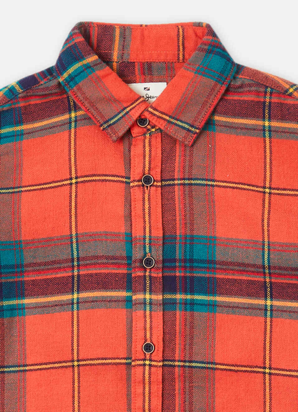 Boys Orange Check Full Sleeve Shirt, , large image number 2