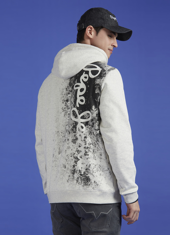 Ecru Back Print Print Full Sleeve Oversized Sweatshirt