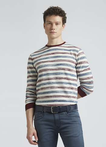 Burgundy Stripes Full Sleeve T-shirt