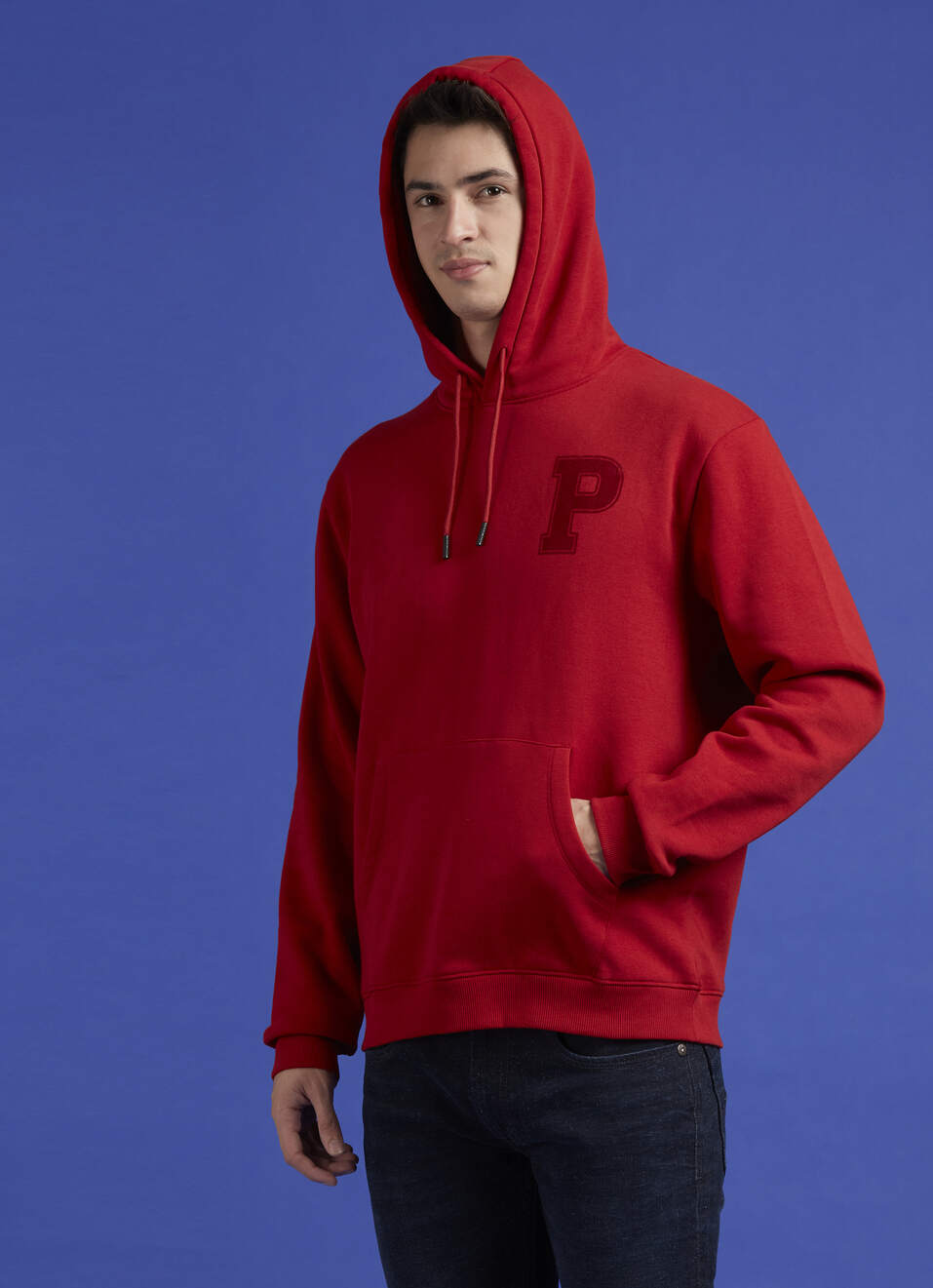 Red Back Print Full Sleeve Oversized Sweatshirt, , large image number 3